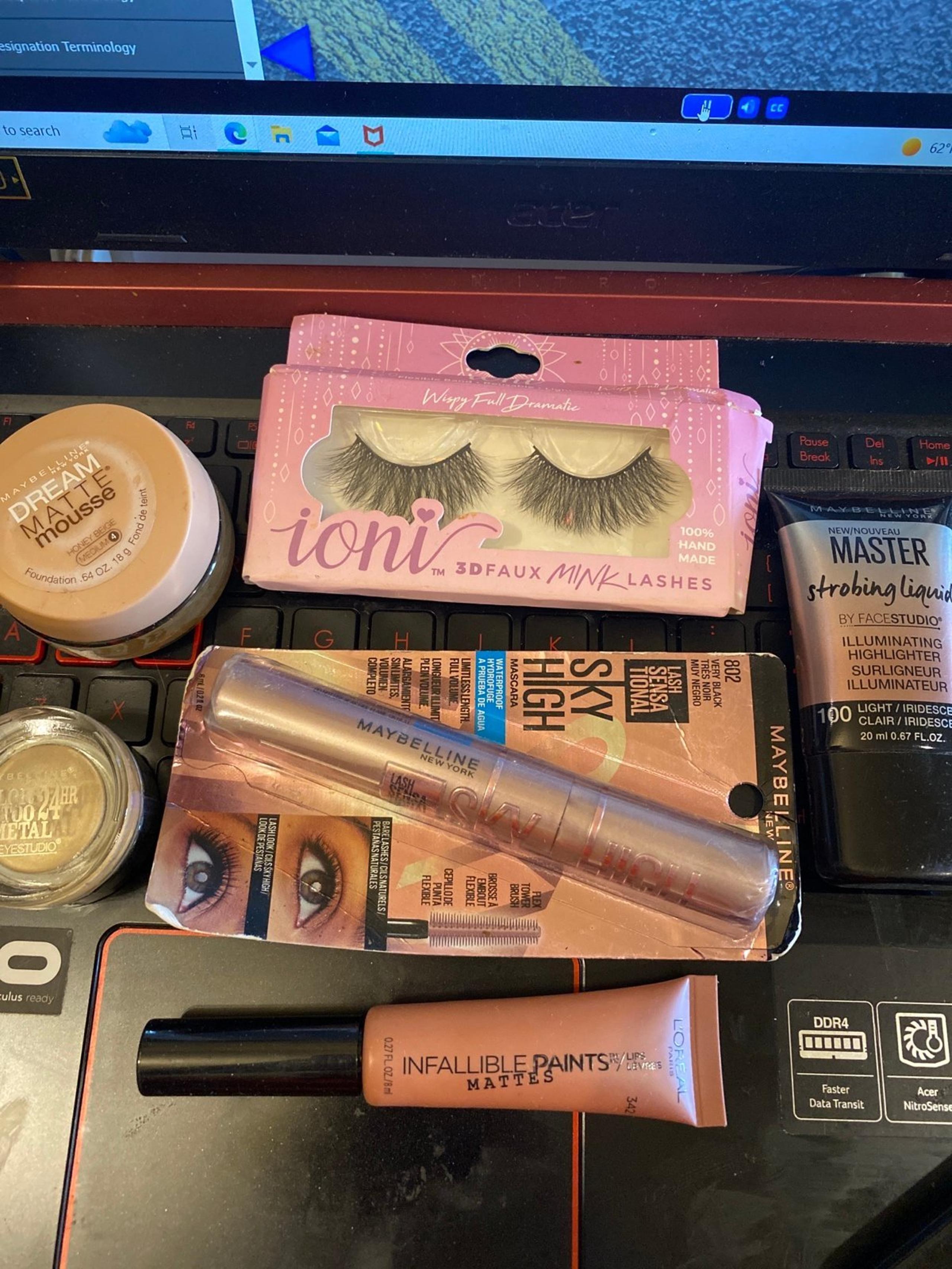 Lot of 6 New Full Size Makeup Cosmetics Eyelashes Foundation Lip Mascara
