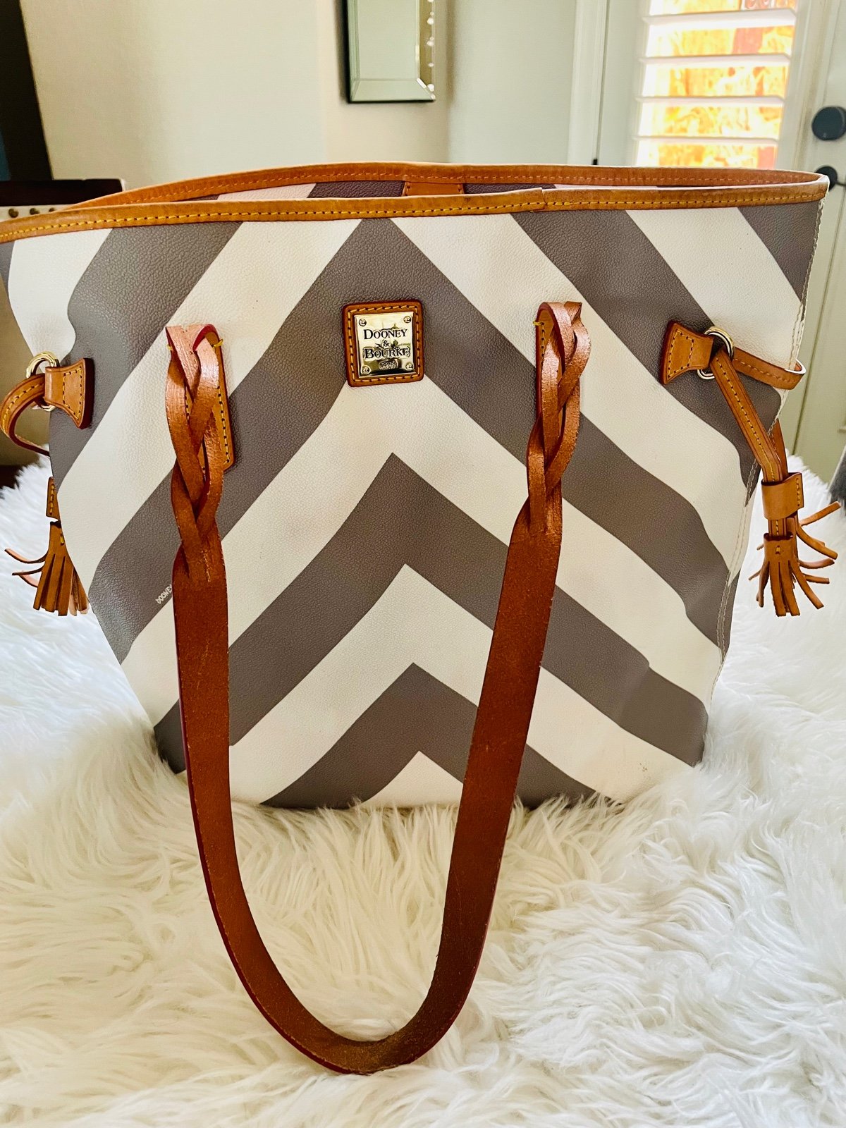 Dooney & Bourke Gray Chevron Purse