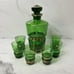 VINTAGE MCM Green decanter and shot glasses