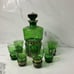 VINTAGE MCM Green decanter and shot glasses