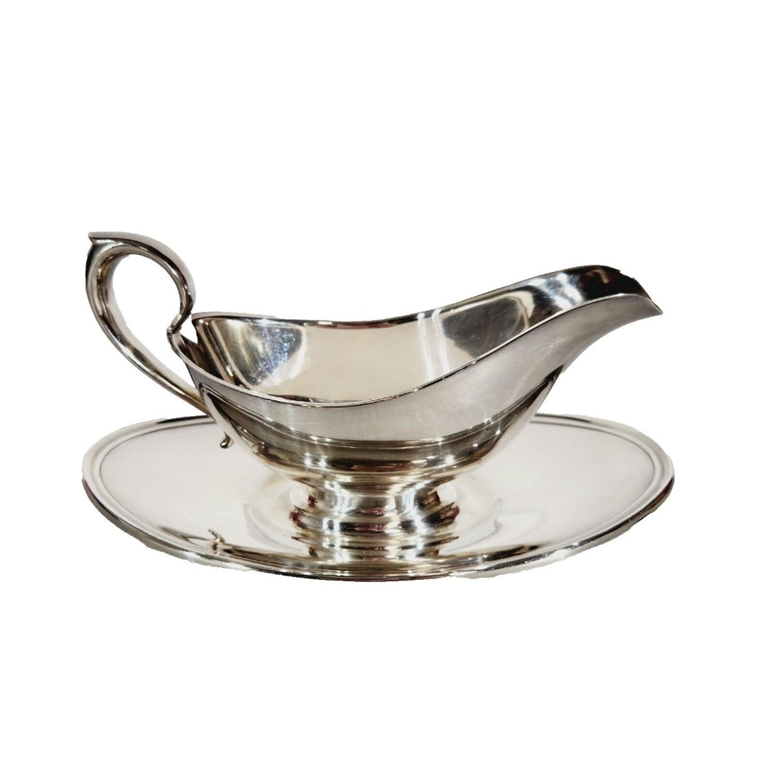 Gorham YC430 Gravy Sauce Boat w Underplate Silver Plate Vtg Colonial Drip Tray