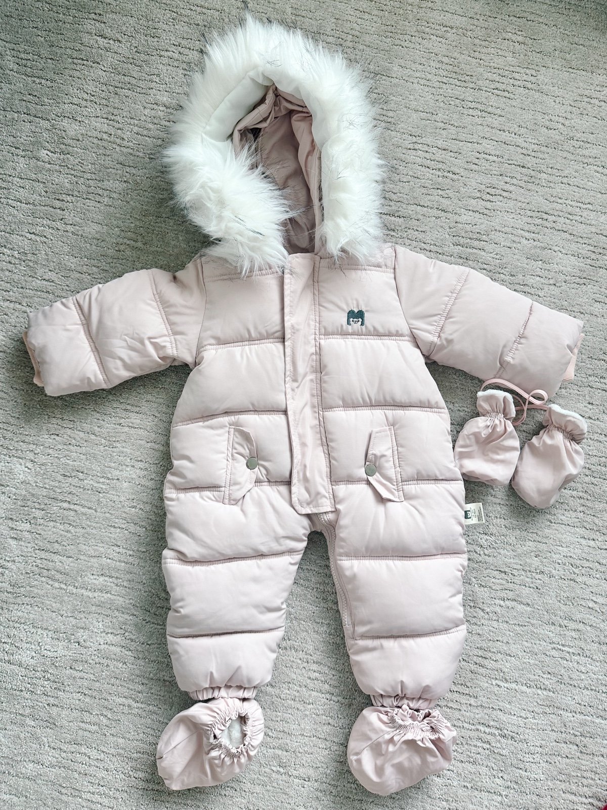 Murmurbear adorable Padded Snowsuit With Fleece Fur Lining 12-18m