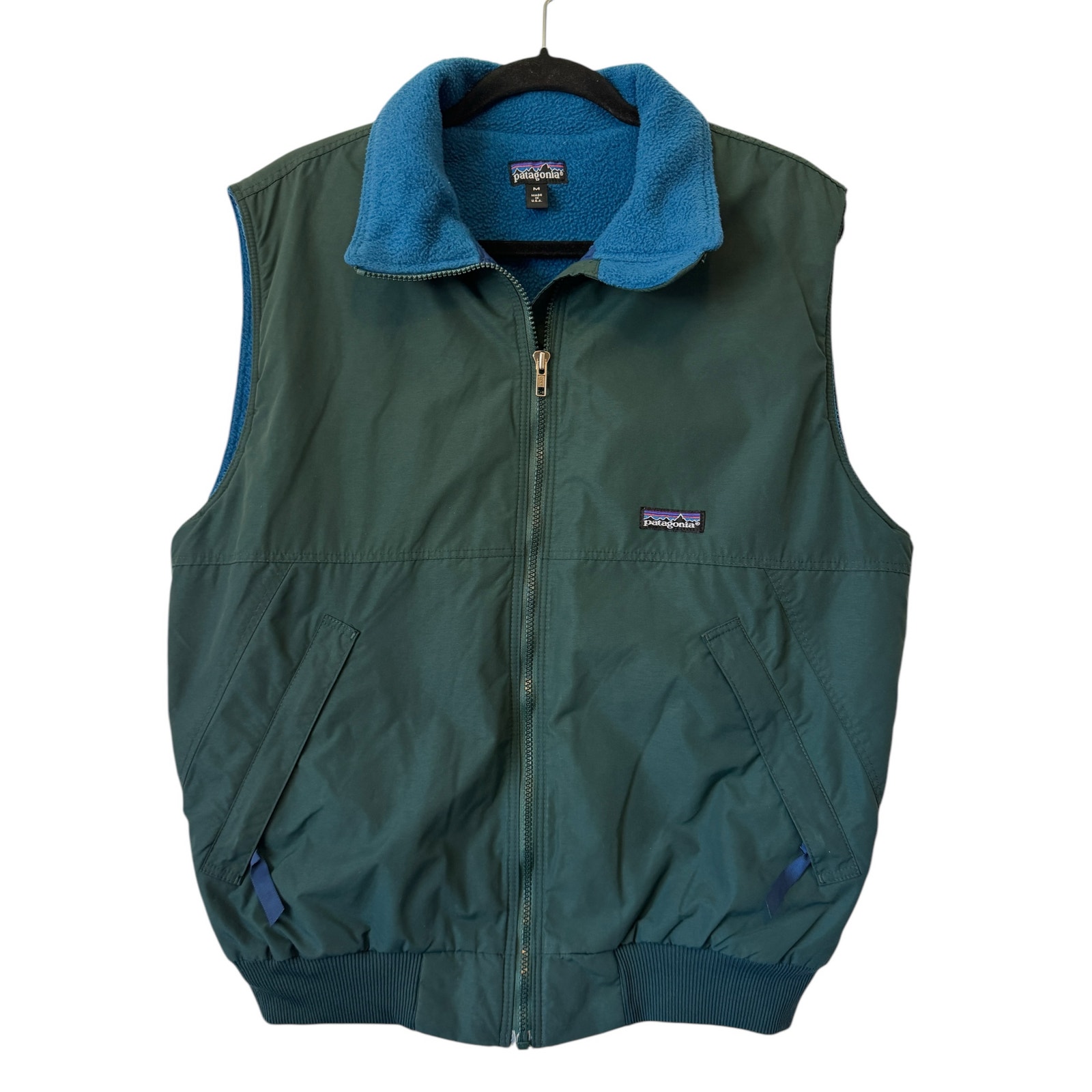 Vintage FA01 Patagonia Shelled Synchilla Lined Vest in Hunter Green (USA) - M