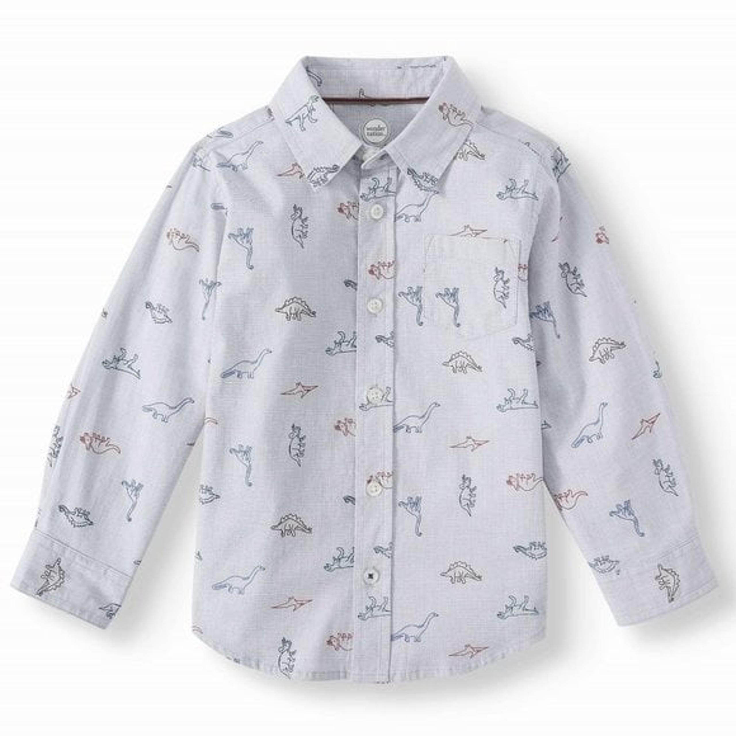 NEW Boys 2T Dinosaur Button Up LS Shirt