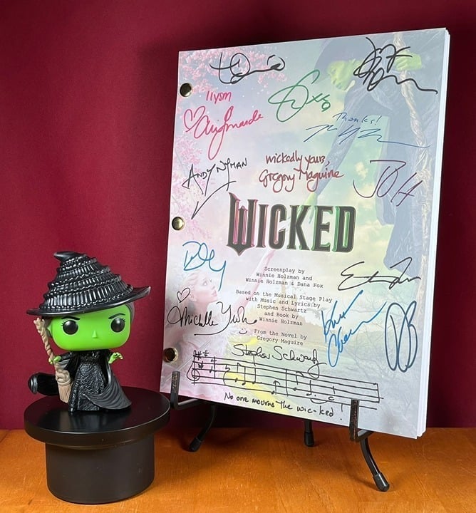 Wicked Movie Script Signed- Autograph Reprints- Ariana Grande- 123 Pages