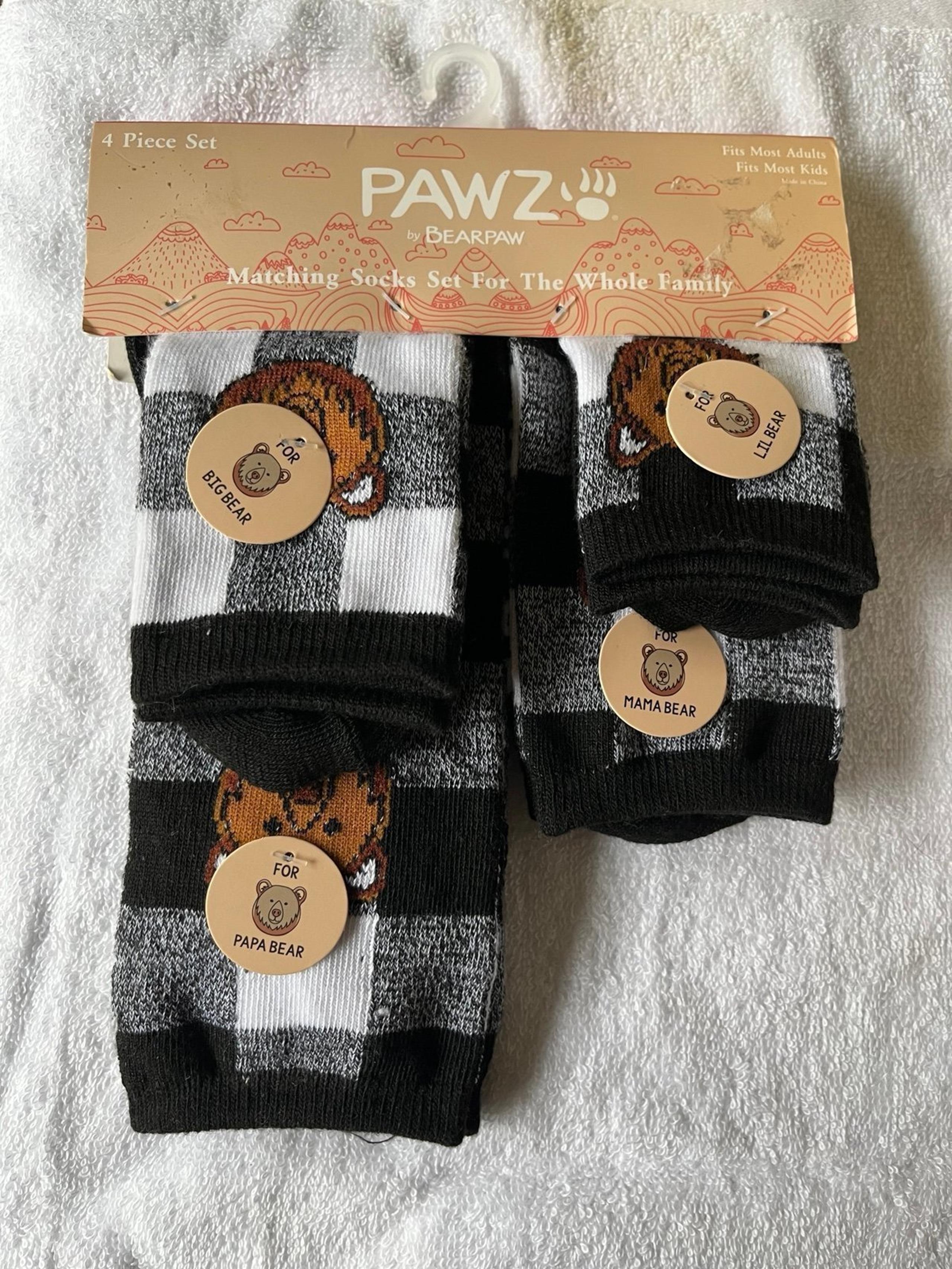Bearpaw 4 Pack of socks -Family Pack Assorted Sizes-NWT