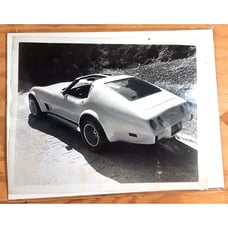 Vintage Bruno's Corvette Promotional Photo XRacrX Corvette Sideview 8x10 Black &