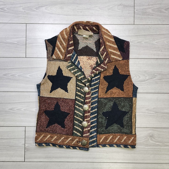 Tapestry Vest Made In USA Vintage 1990s