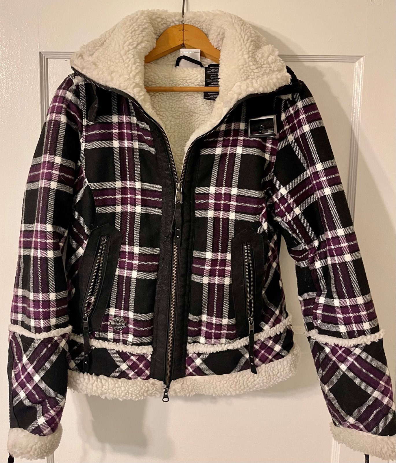 Harley-Davidson Sherpa lined plaid jacket