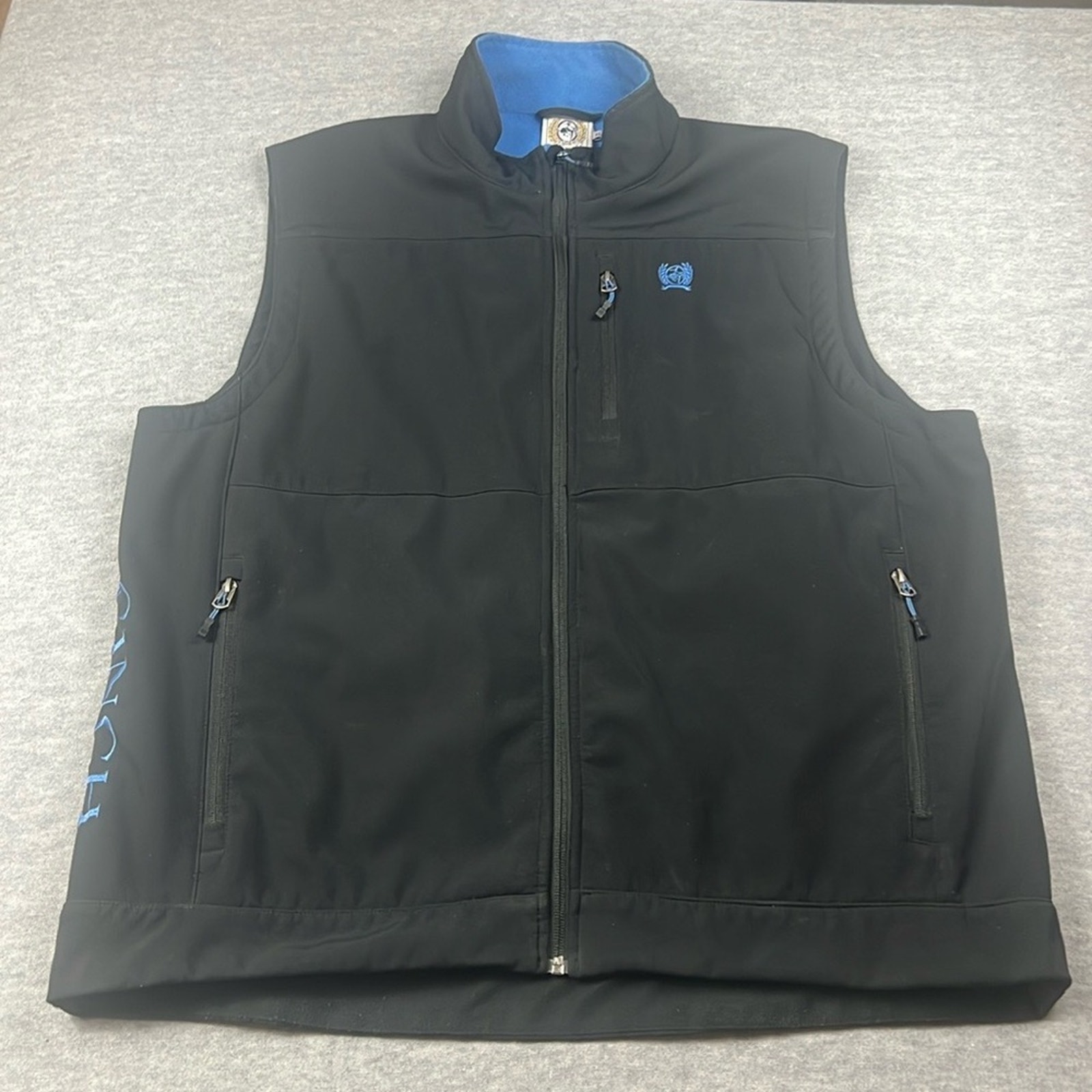 CINCH Concealed Carry Vest Mens XL Black/Blue Fleece Lined Full Zip