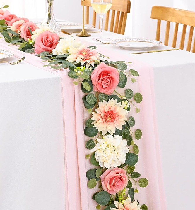Fake Flowers for Wedding 6 Ft With Lights Pink Rose