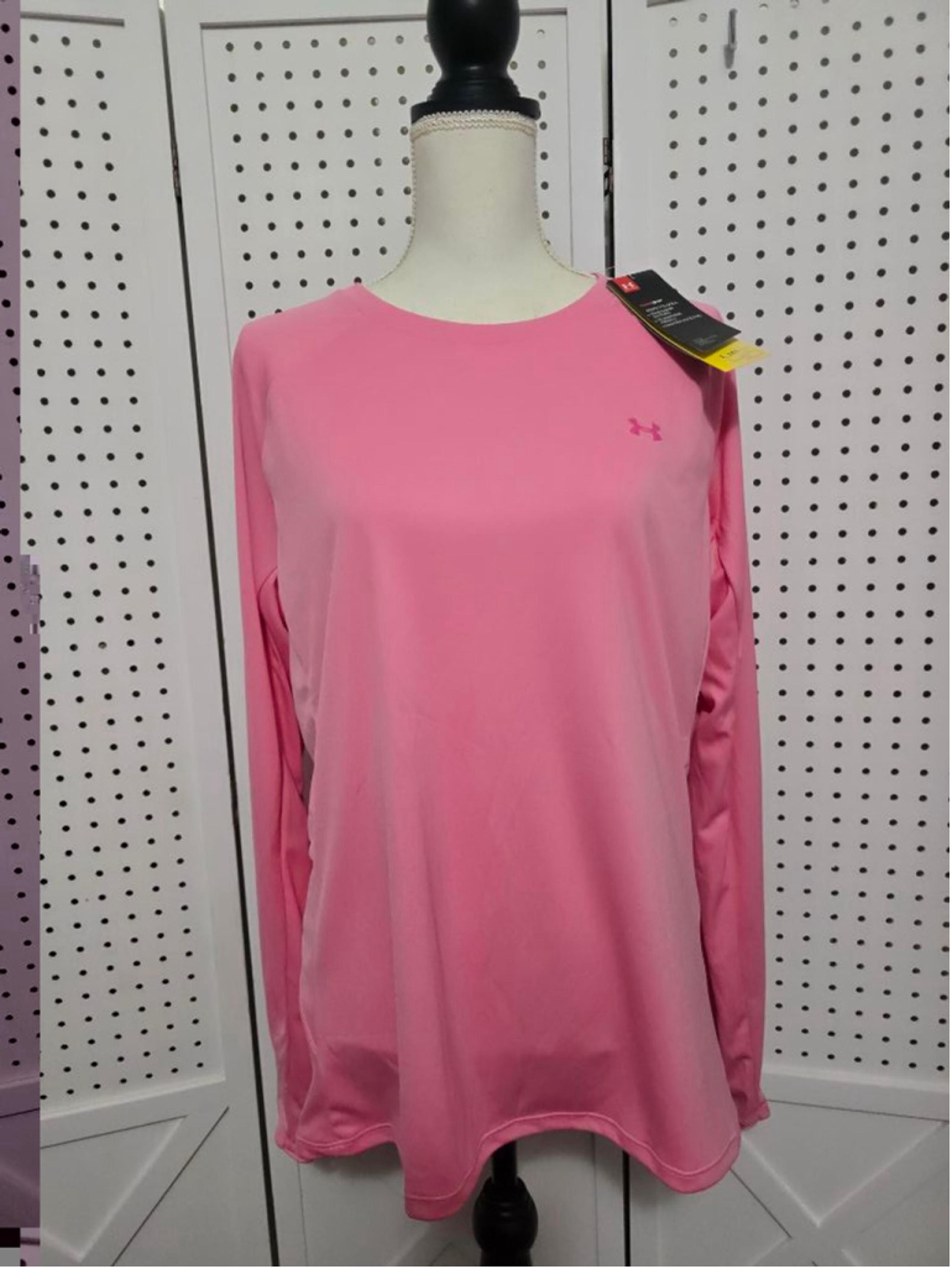 NWT Under Armour Long Sleeve Shirt XL Pink HeatGear UV UPF 40 protection