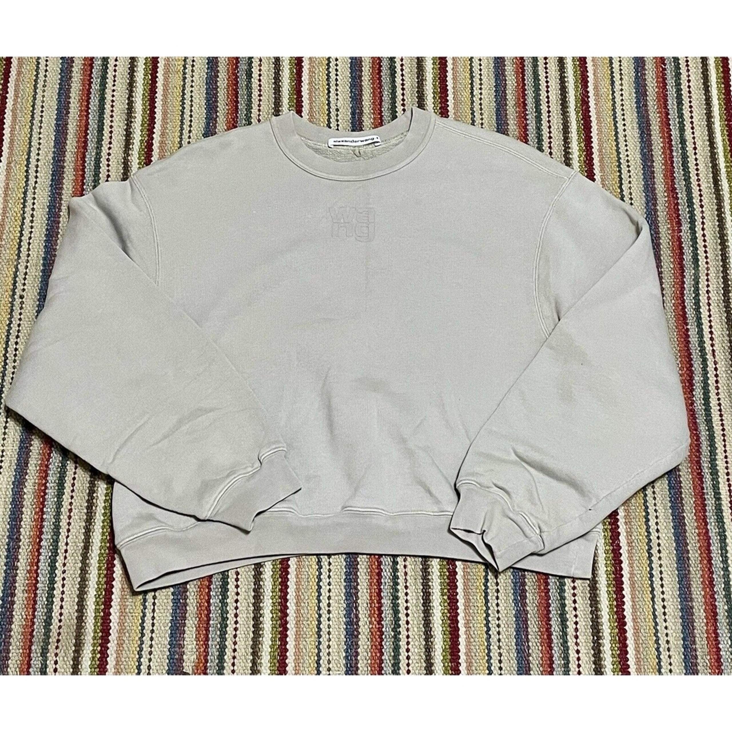 $600 New - Alexander Wang.T Puff Print Logo Set Sweatshirt & Jogger Pants Cotton