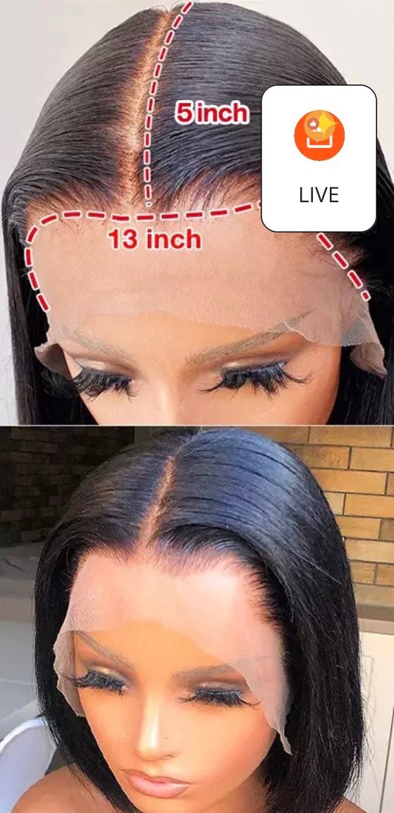 8 inch bob lacefront human hair wig