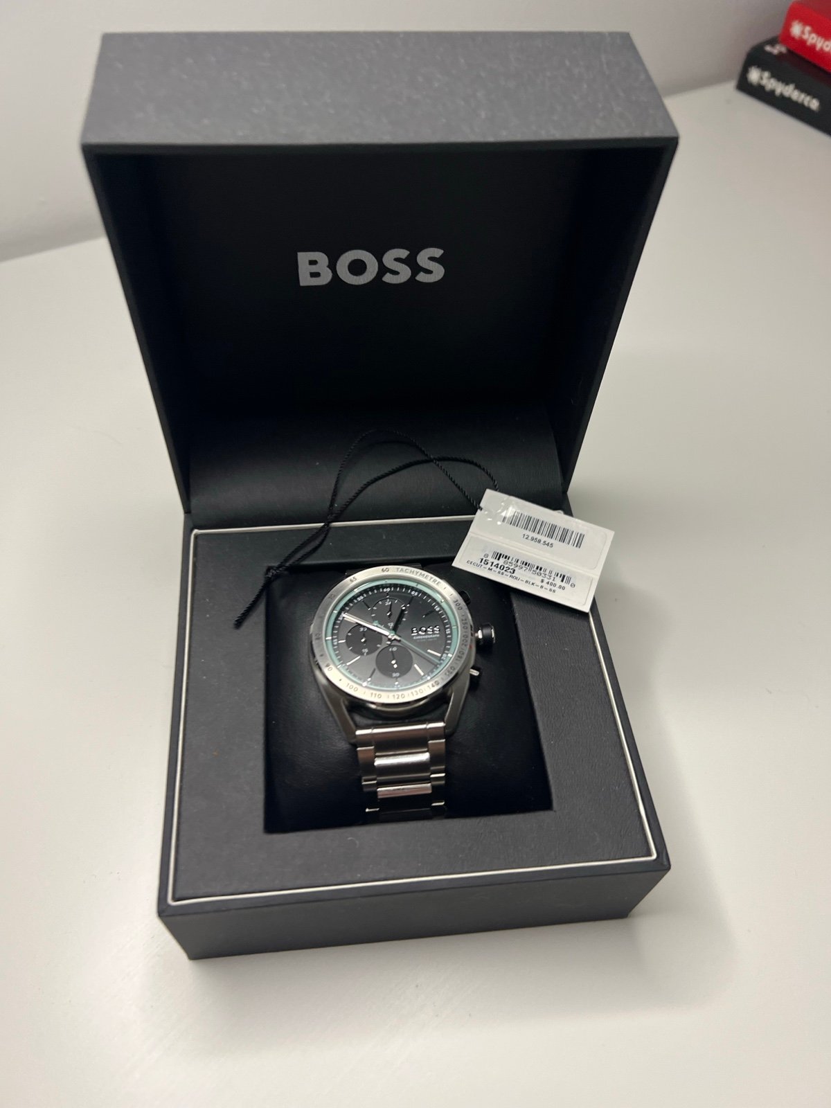 BOSS Men's Centre Court Chronograph Bracelet Strap Watch, Silver/Green