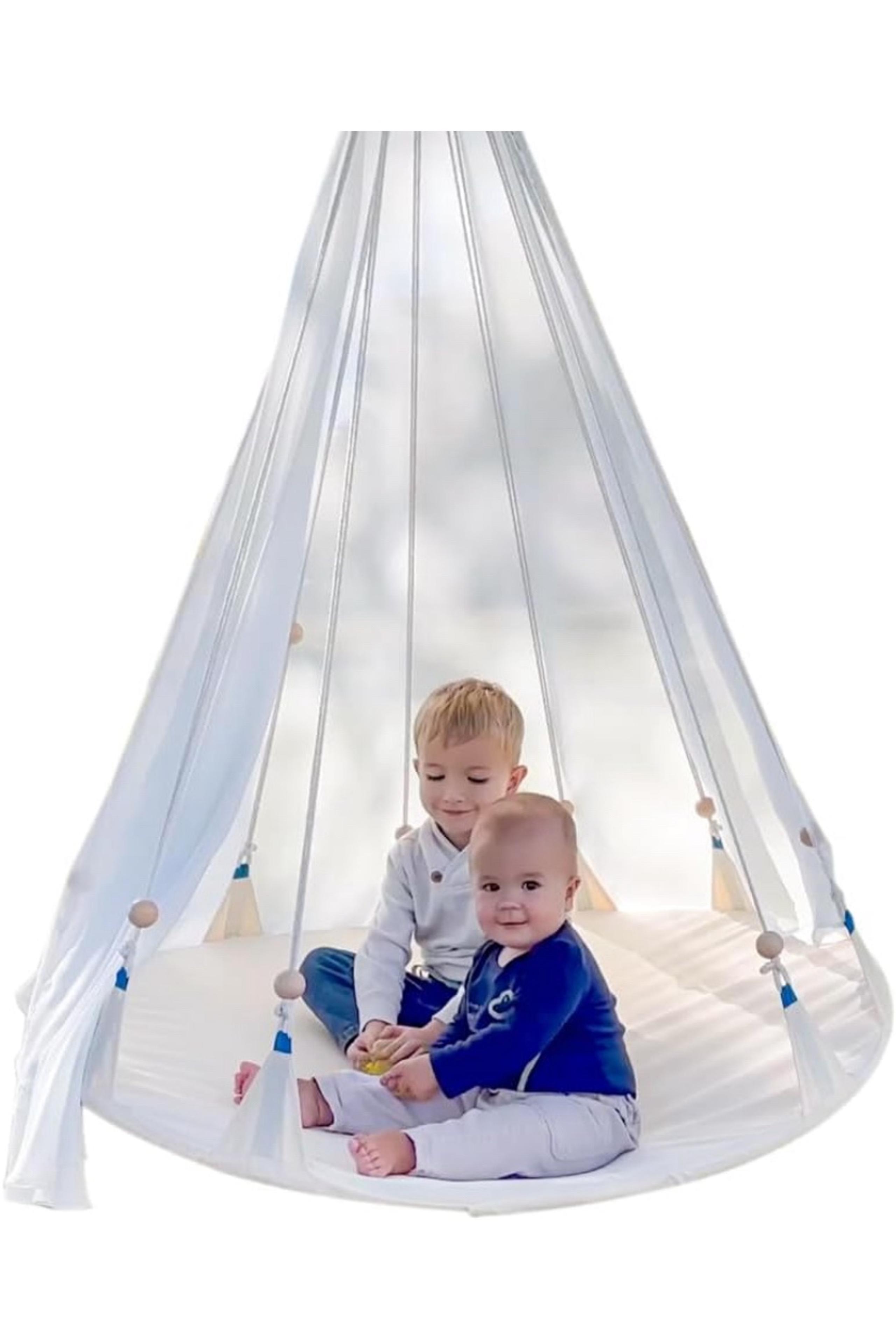 Saucer Swing Indoor and Outdoor, 45 Inch Tree Swing for Kids, Patio Swing, Famil