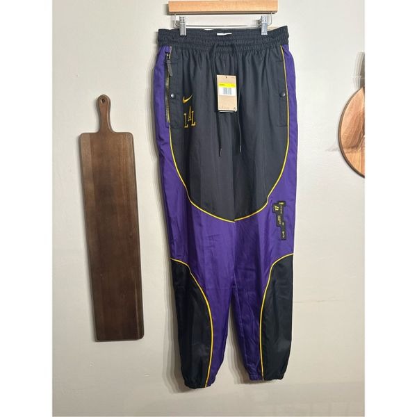 Nike Blue Purple Loose Fit LA LAKERS Basketball Jogger Pants Size Small NWT