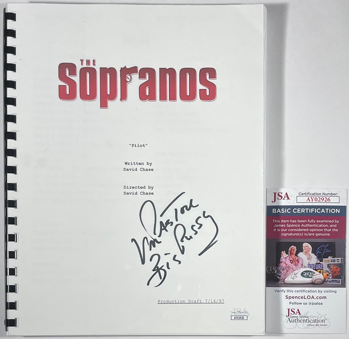 Vincent Pastore Signed The Sopranos Pilot Episode Full Script Autograph JSA COA