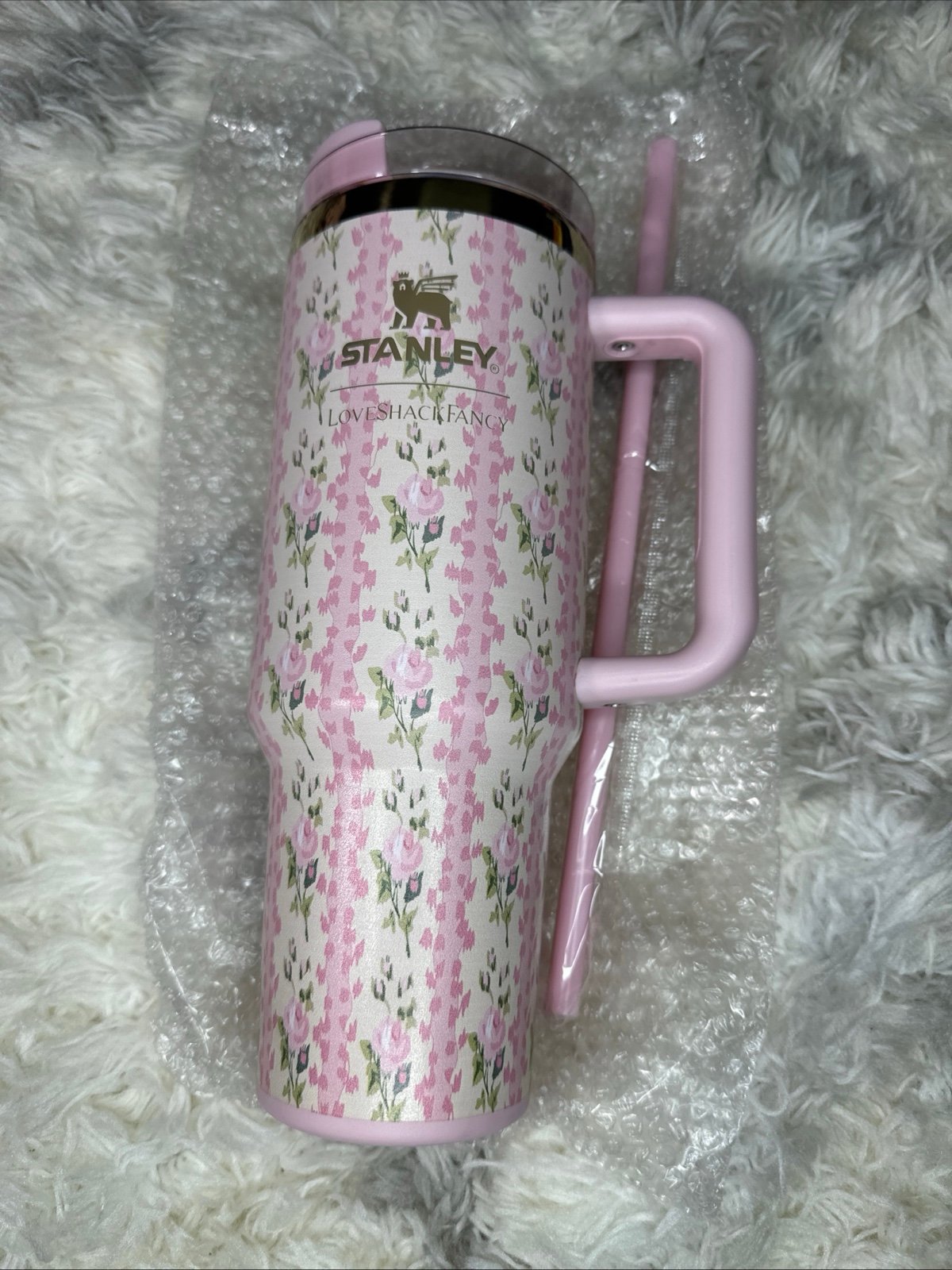 The Stanley X LoveShackFancy Quencher 40 Oz Blooming Open Box