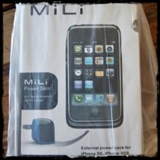 Mili Power Skin External Power Pack Iphone 3G, 3GS 1200mAh