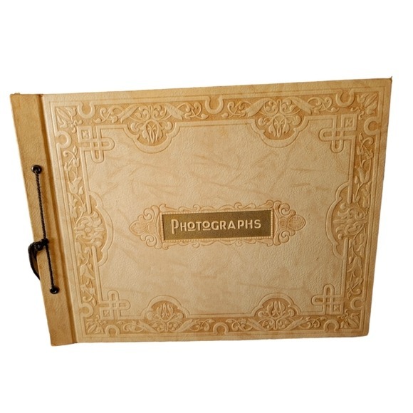 Large Antique Photo Album Ivory Embossed 1920's Hospital Photos