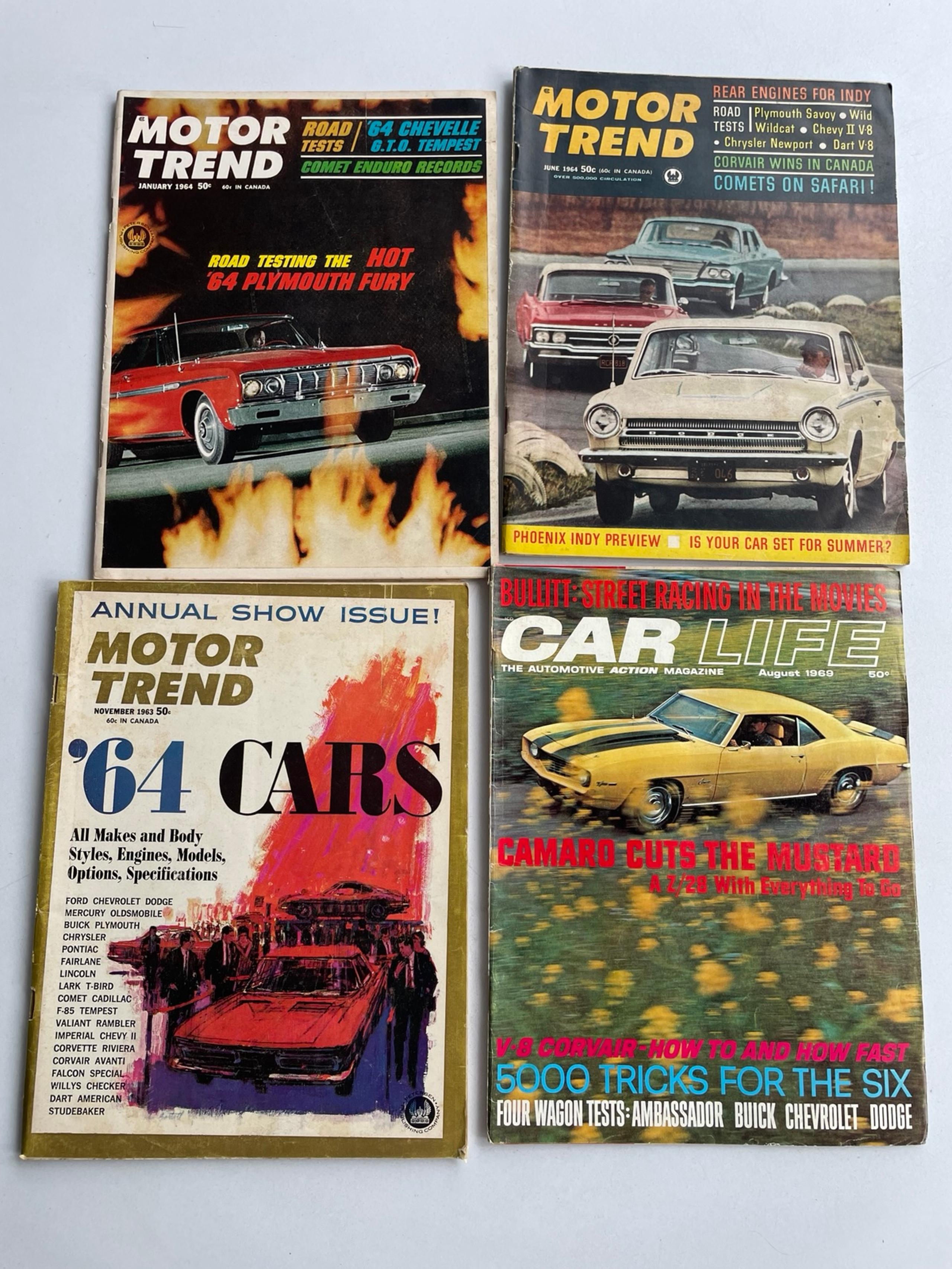 Vintage Car magazines Motor Trend and Car Life