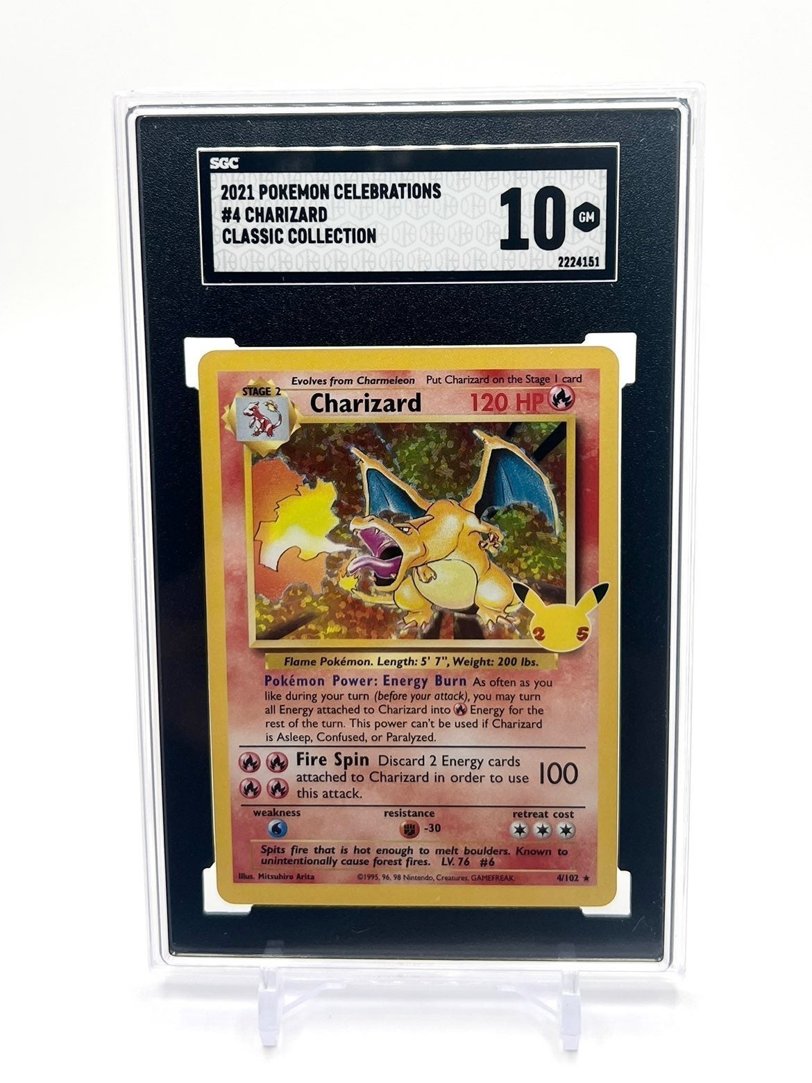 Pokémon TCG Charizard Celebrations: Classic Collection 4/102 SGC Gem Mint 10