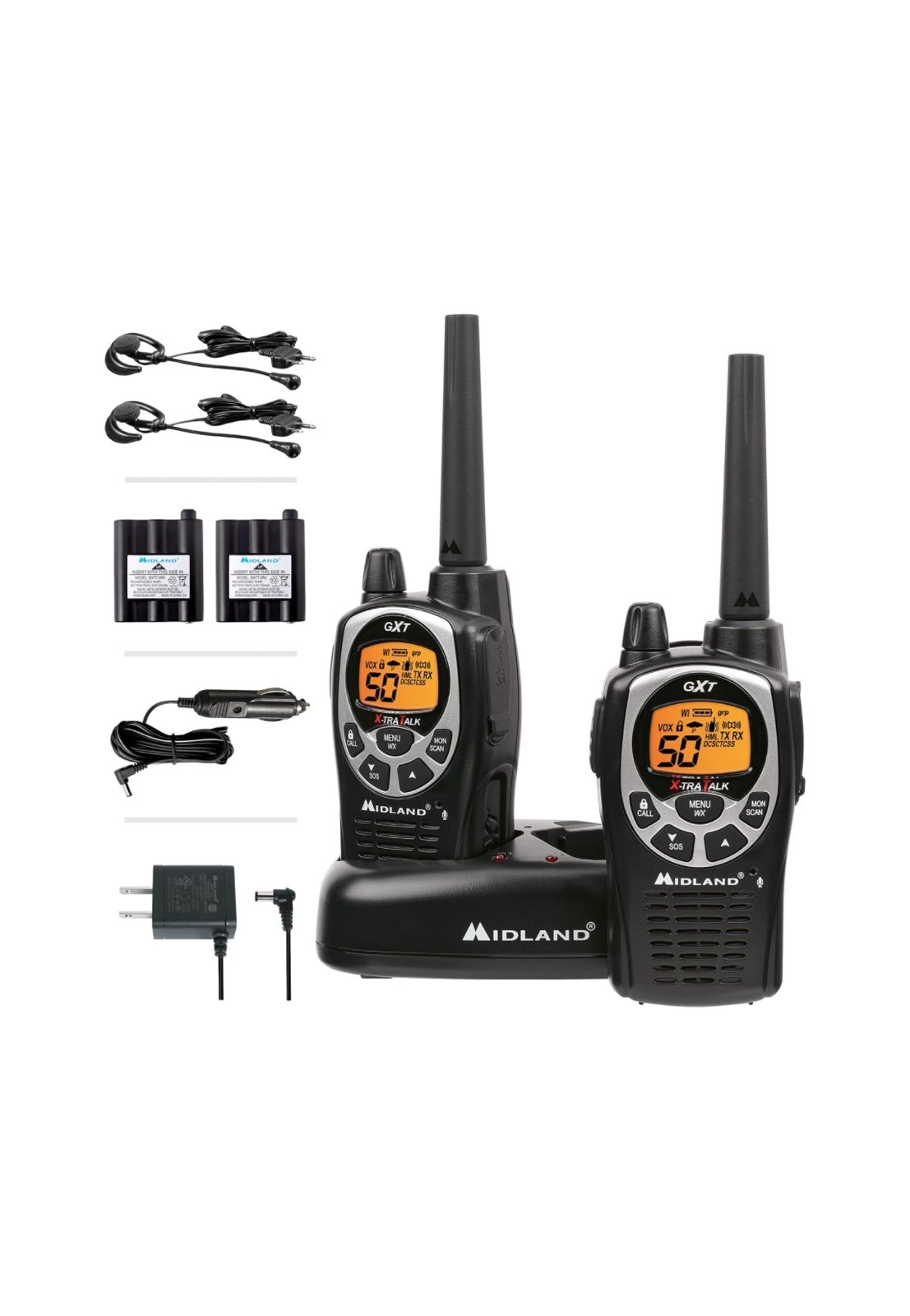 Midland GXT1000VP4 - 50 Channel GMRS Two-Way Radio - Long Range Walkie Talkie wi