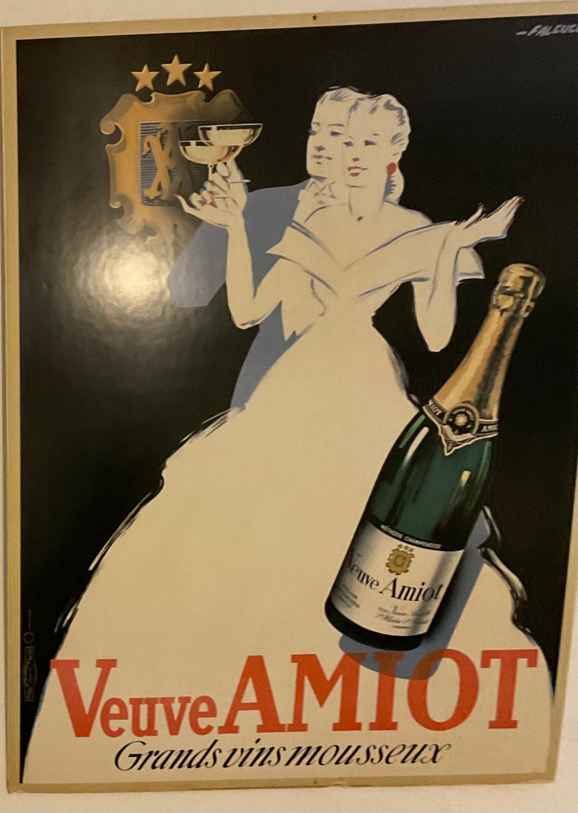 Offset Lithograph By Robert Falcucci, Featuring a Formally Dressed Couple, Toast