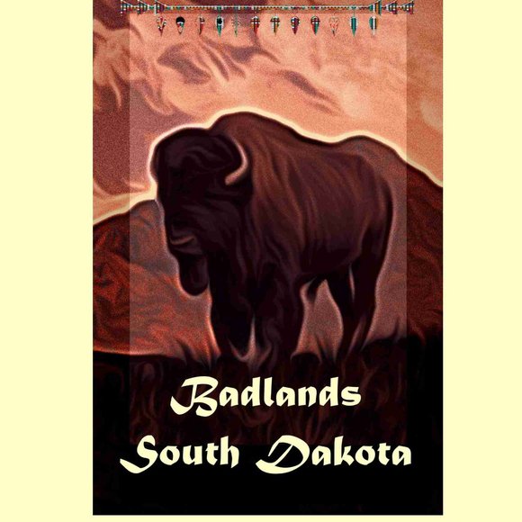 Badlands Of South Dakota Travel Poster 20 x 30