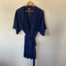 Eberjey Rosalia Navy Lace Tencel Modal Stretch Belted Kimono Robe Size XS NWOT