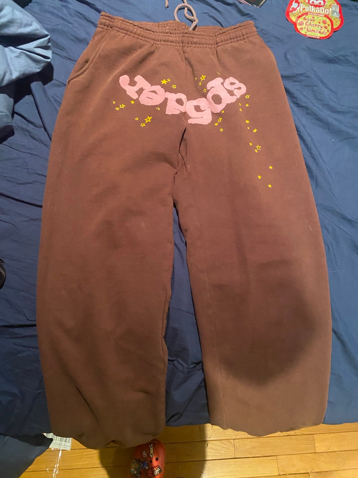 sp5der sweatpants brown