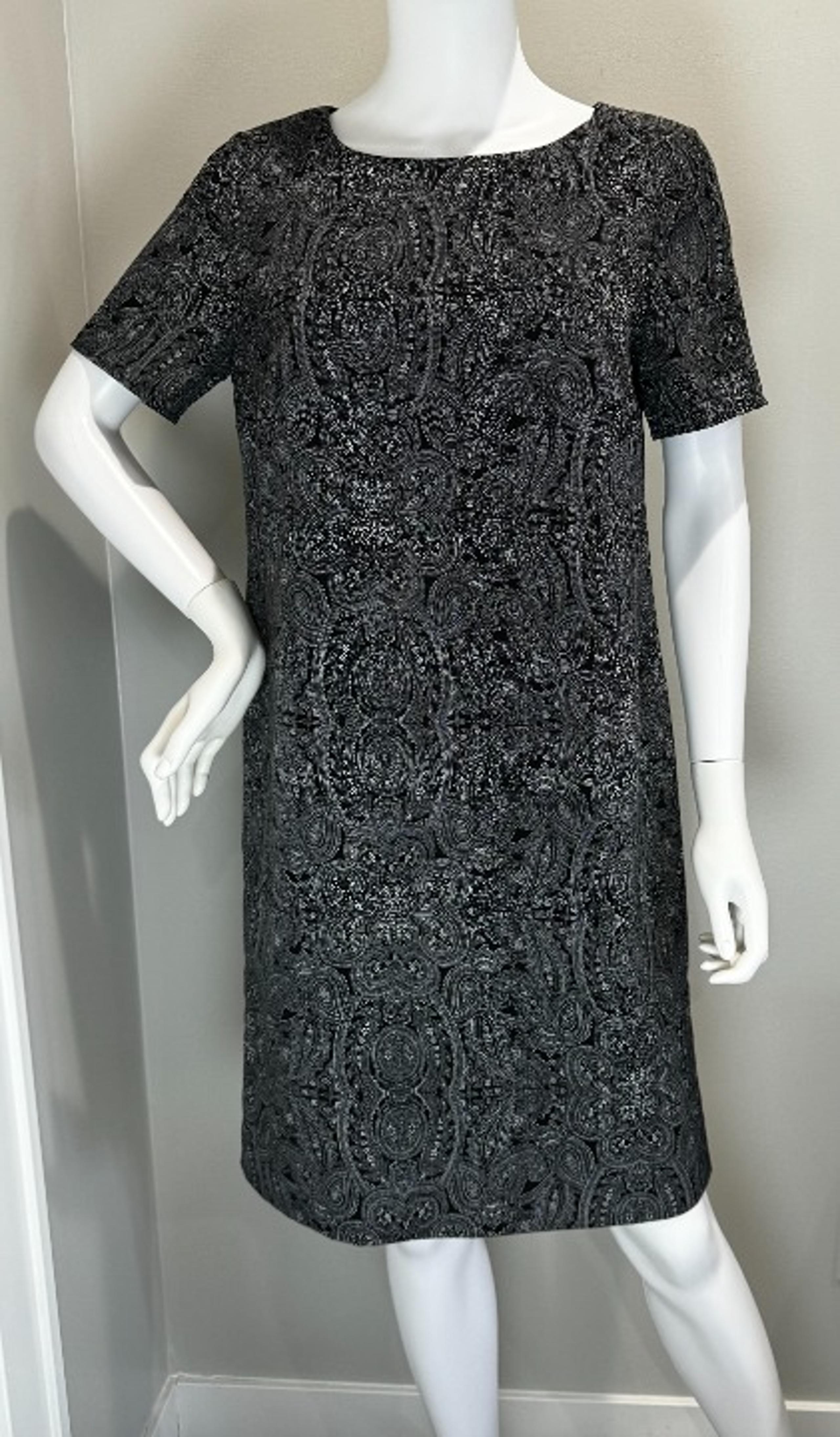 The Limited Dress Womens Small Tall Black White Paisley Print Short Sleeve