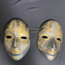 Unique bronze masks
