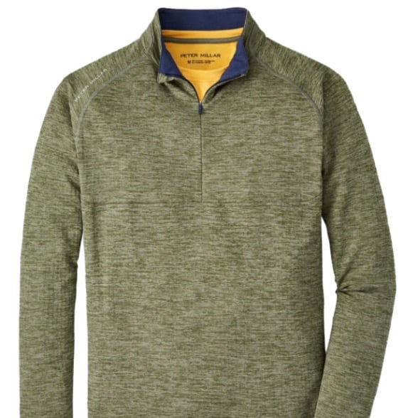 Peter Millar Men's XL Olive Leaf Maven Performance Quarter-Zip MSRP $140