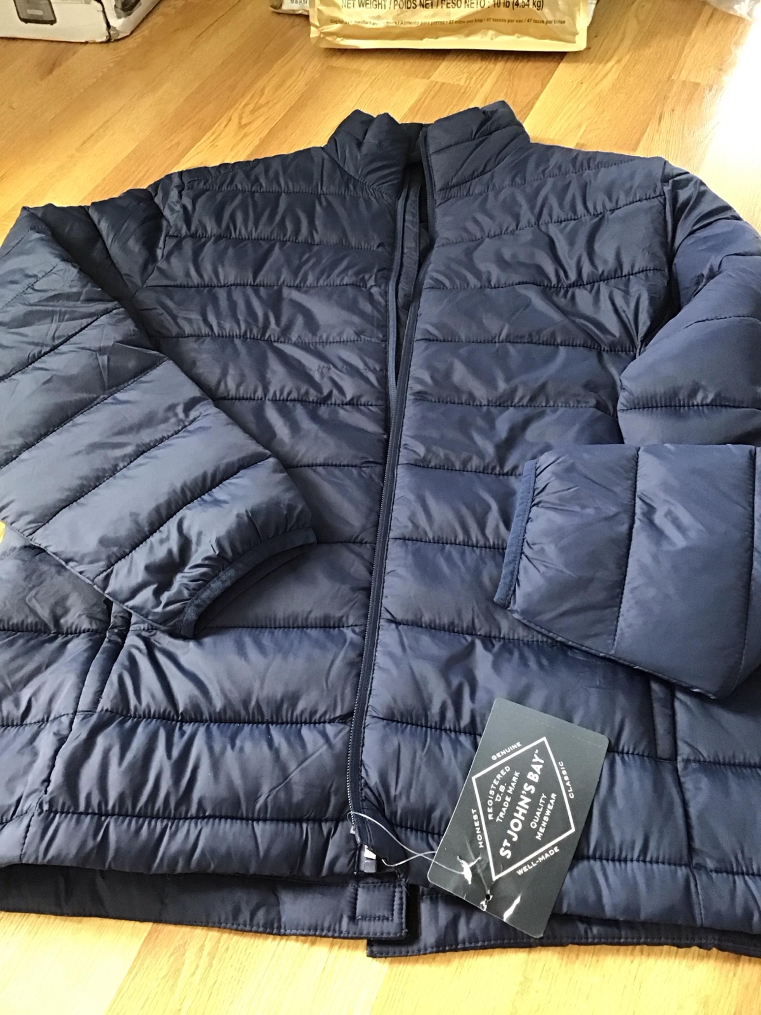 St. John’s bay light puffer water resistant adaptive jacket, new, Velcro back