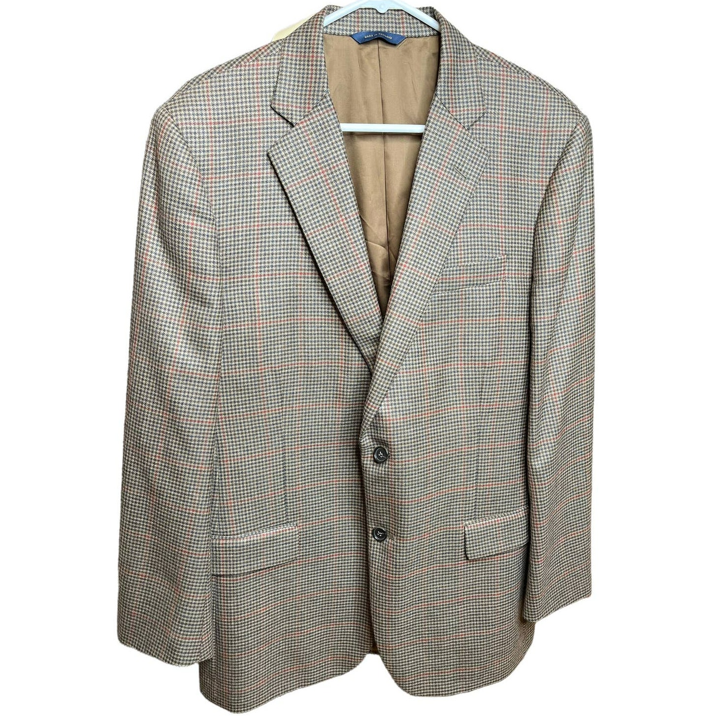Brooks Brothers Laificio di Pray Plaid Houndstooth Wool Sport Coat