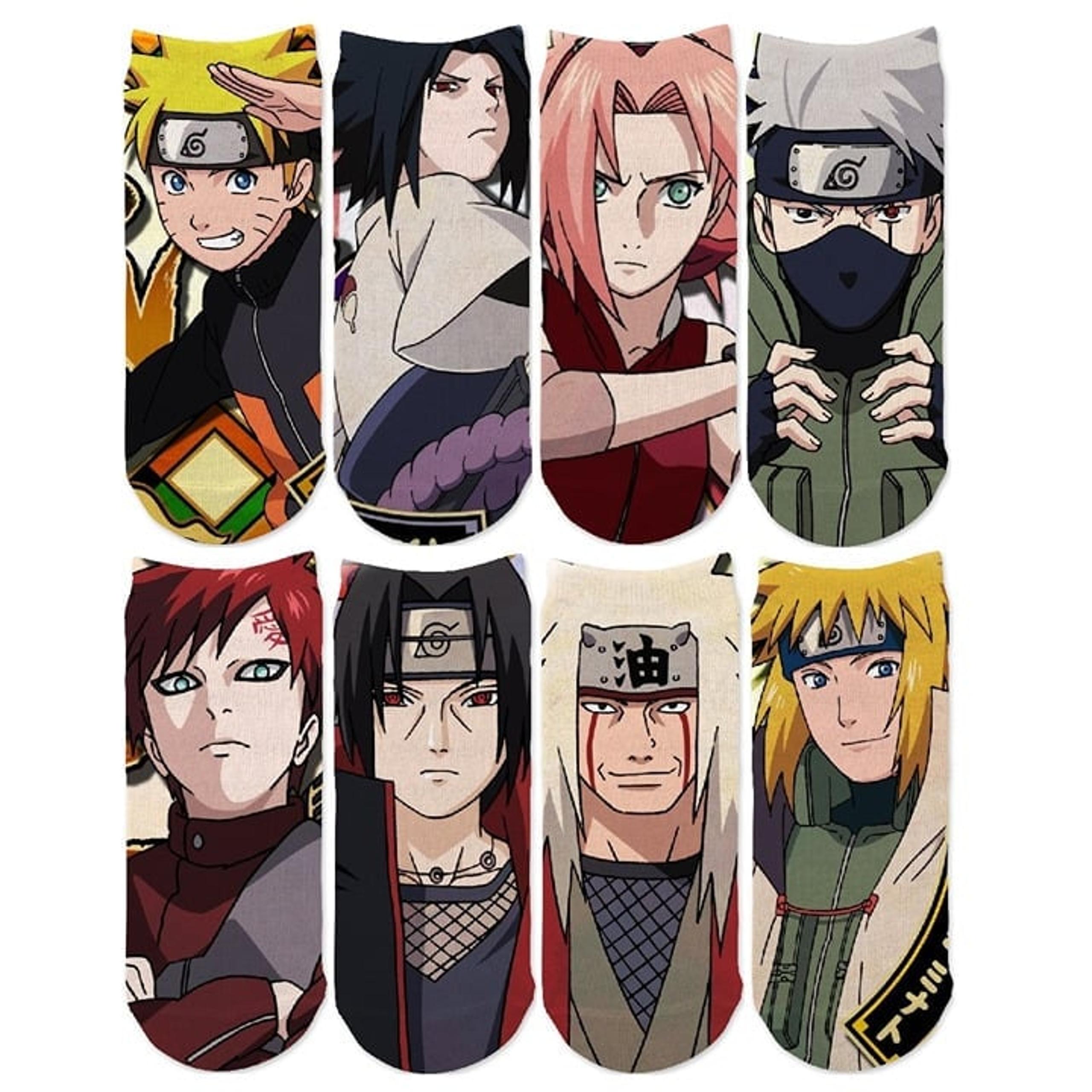 8 Naruto Sasuke Sakura Kakashi No-Match Ankle Socks No-Show Anime Manga Cosplay