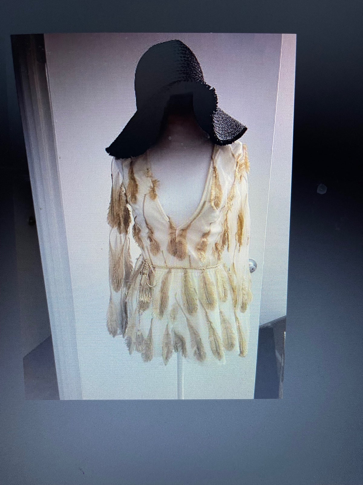 Long sleeve Gold feather romper