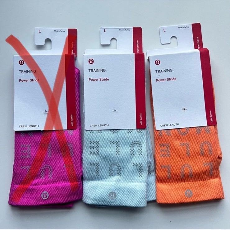 Lululemon Women’s Power Stride Crew Sock Reflective size L PWBE/ORFP
