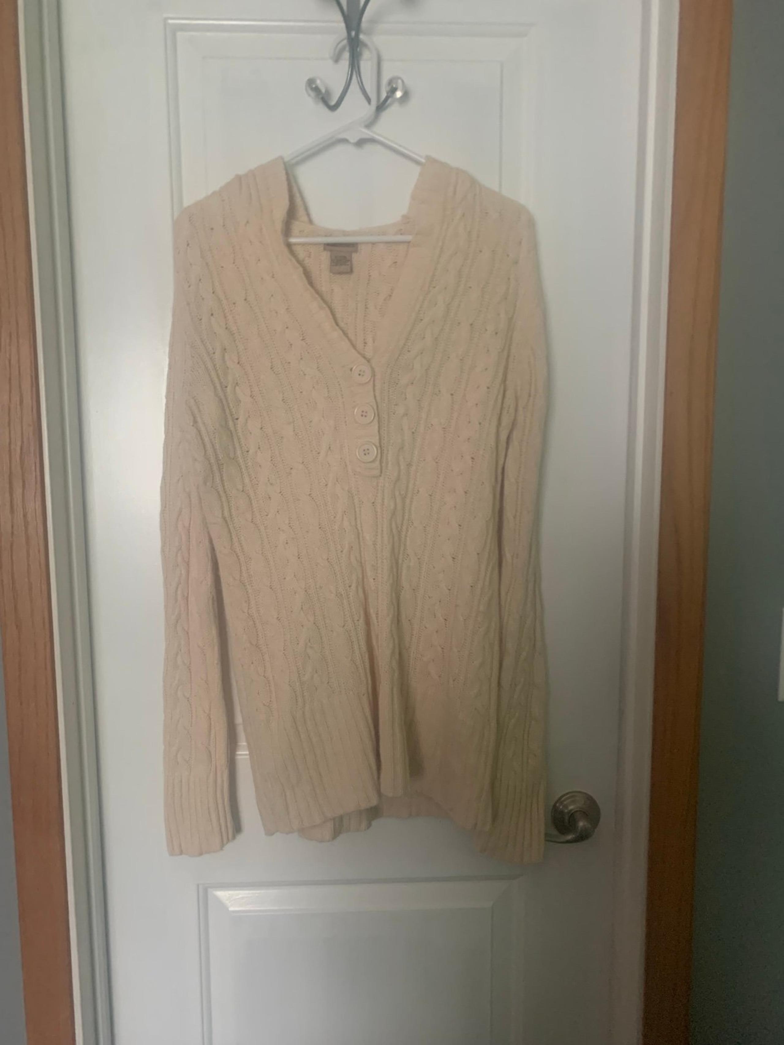 Y2K Hooded Cream Ruff Hewn Sweater