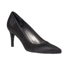 Stuart Weitzman Pinot Black Pump Heels, Size 8.5, Fabric Glitter