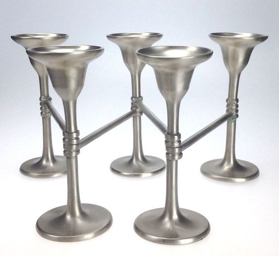 Pottery Barn Pewter Expandable Candle Holder - EUC