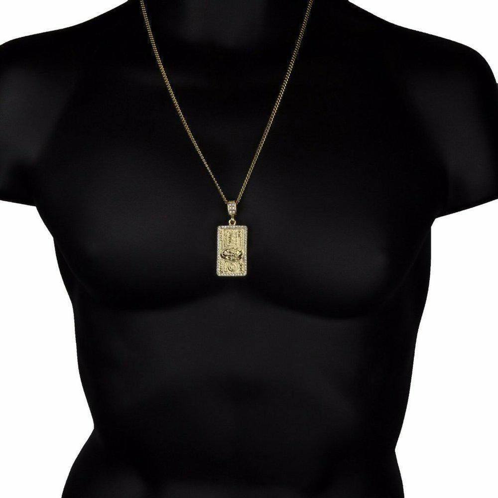 14k Gold Dollar Bill 24" Cuban Chain + Pendant