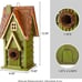 NEW 12 H Green Hanging Distressed Solid Wood Garden Bird House Decorative