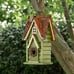 NEW 12 H Green Hanging Distressed Solid Wood Garden Bird House Decorative