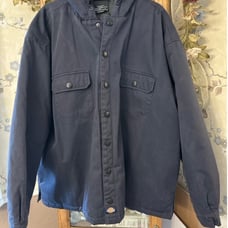 Men's Dickies Quilted Duck Jacket Hooded 2XL Blue