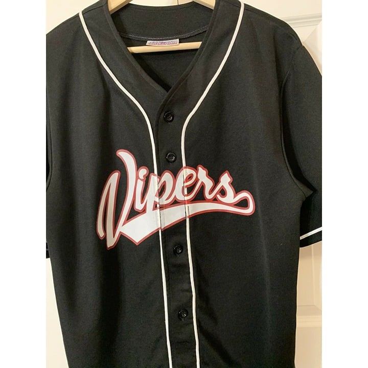 Teamwork Athletic Apparel Vipers Baseball Button Jersey No 17 Rebecca Sz XL
