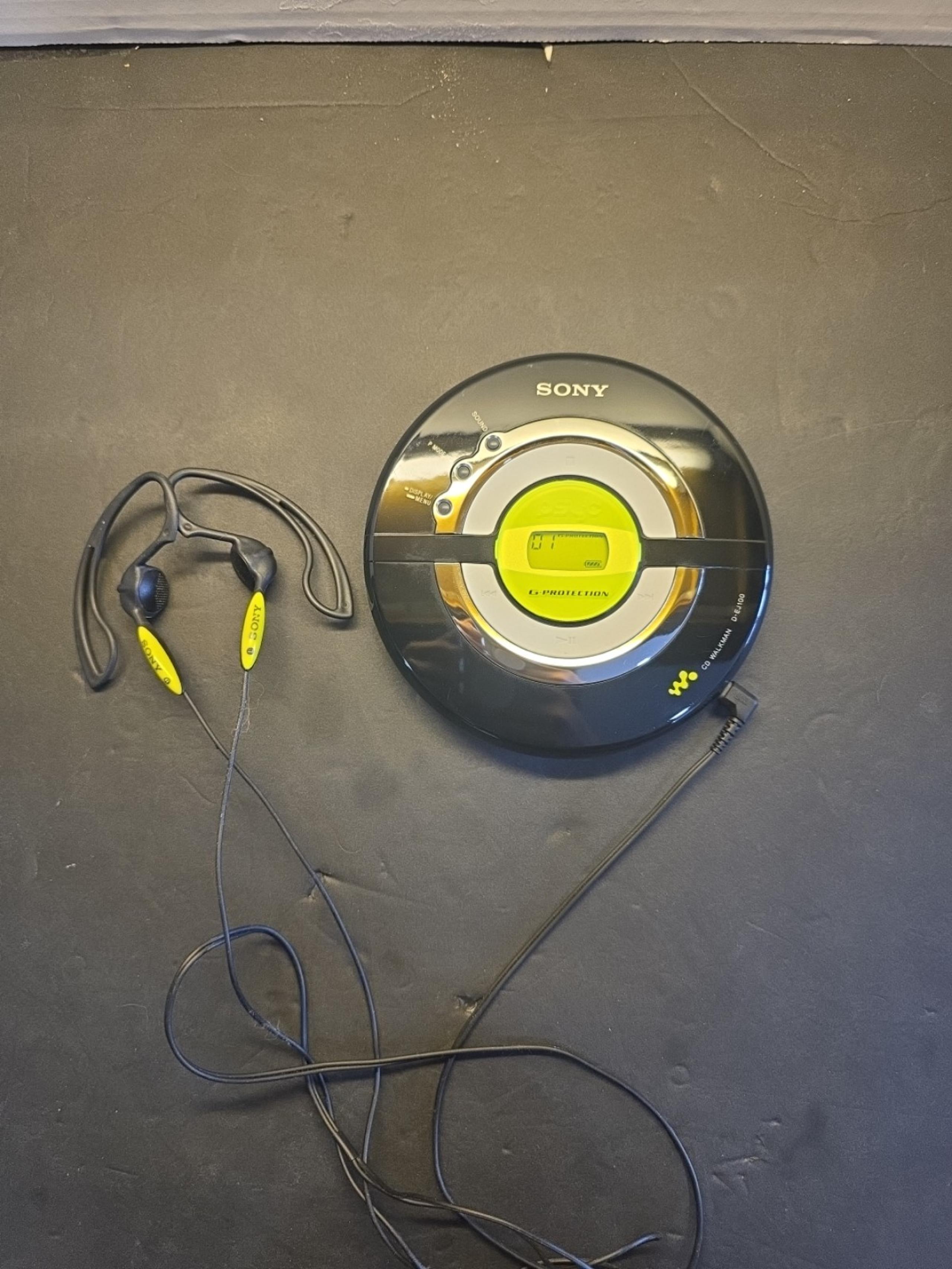 Sony D-EJ100 Pysc Walkman Portable CD Player G-Protection Black WORKING