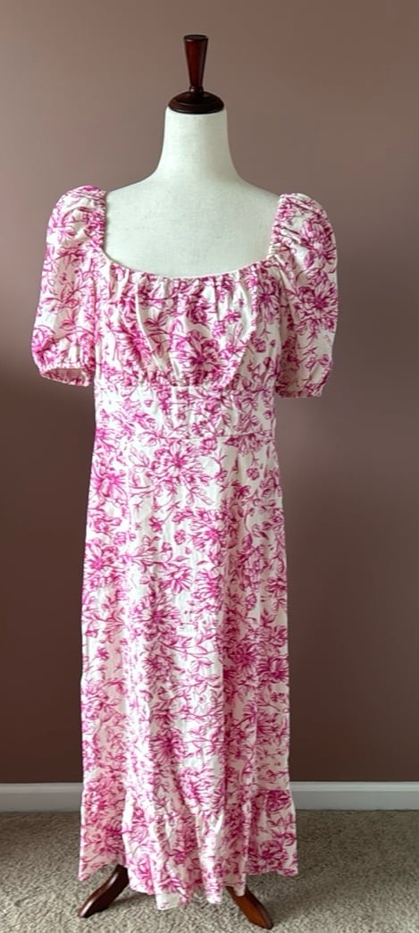 London Times Square Neck Ditsy Floral Dress